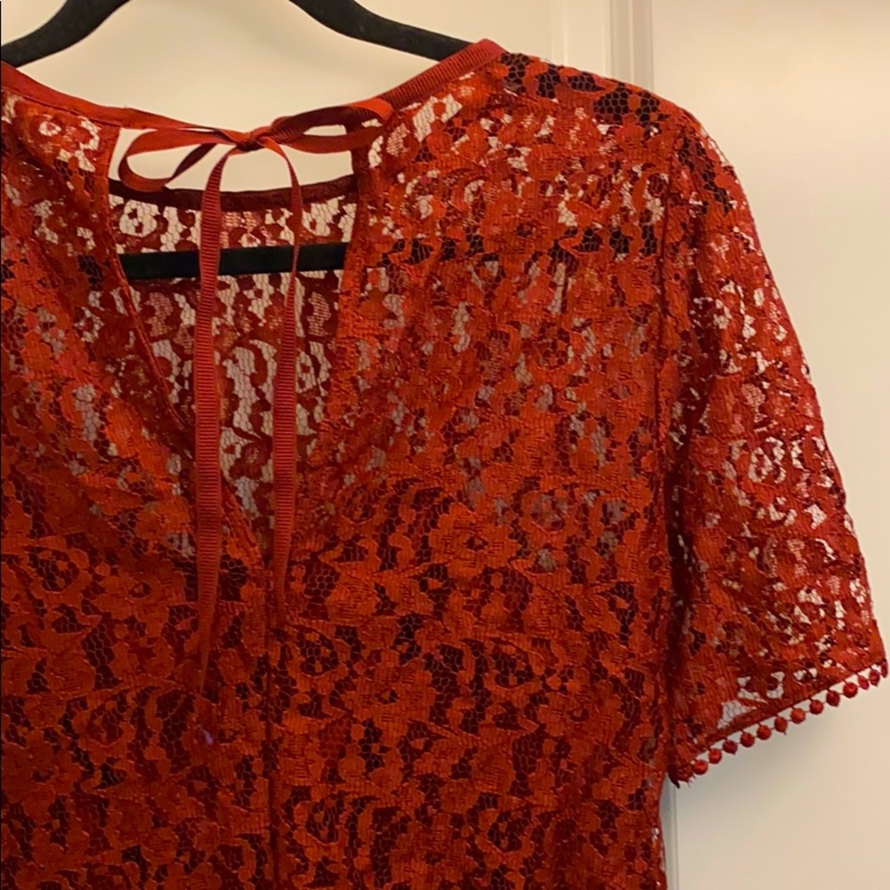 H&M Burgundy Lace Blouse